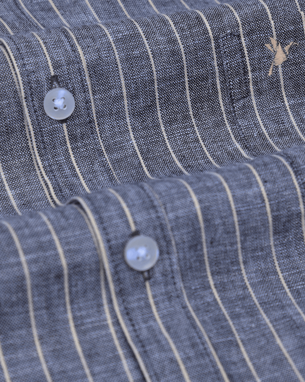 Black & Gold Stripes -Full-Bamboo Linen