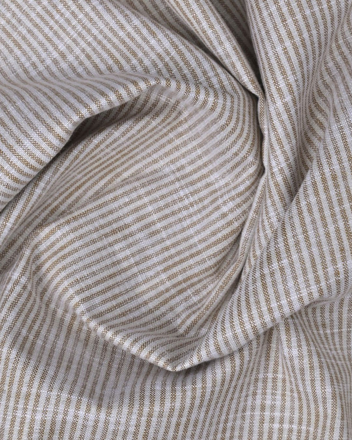 Brown Fine Stripes -Full-Bamboo Linen
