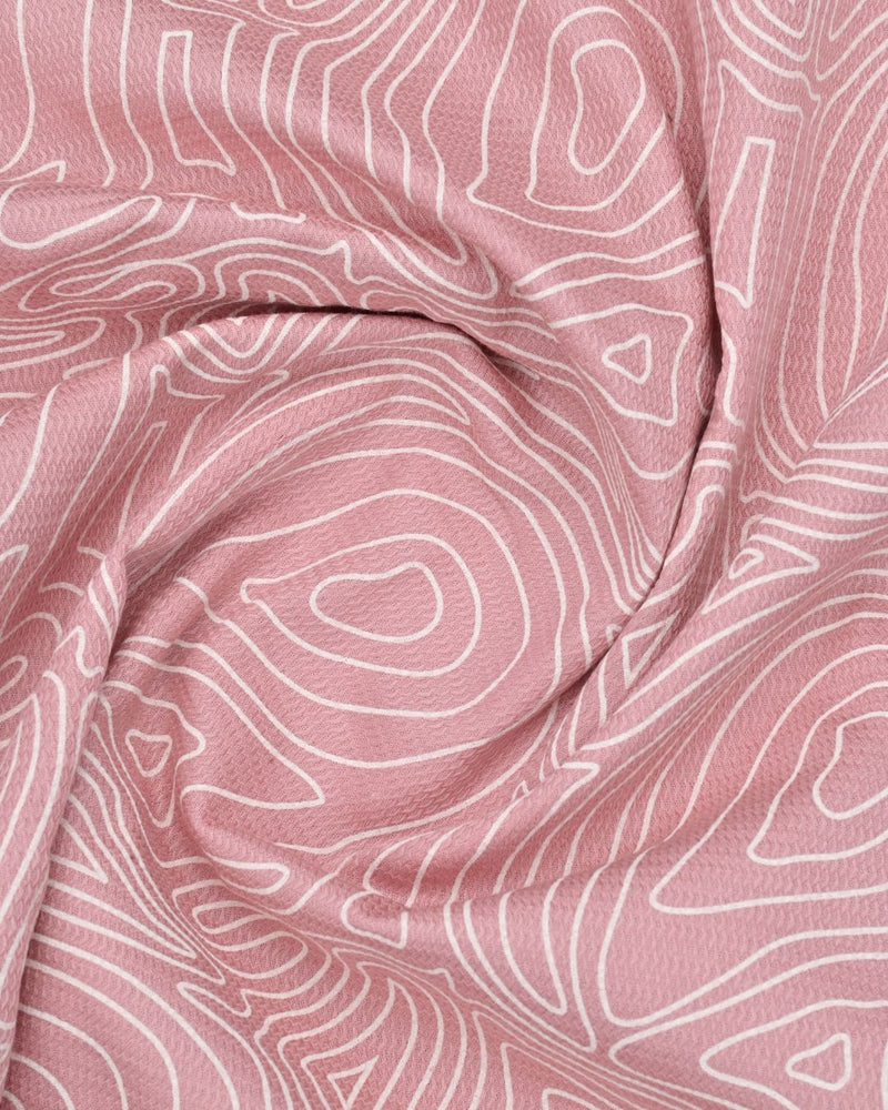 Pastel Pink Wavy Lines Print-Full-Stain Proof