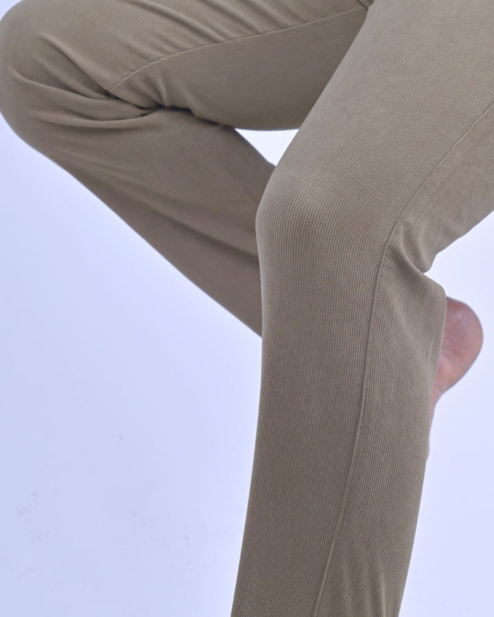 Khaki Brown Fine Stripe - Corduroy Pant