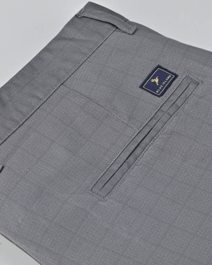 Grey Dotted Checks - 2 way stretch - COTTON PANT