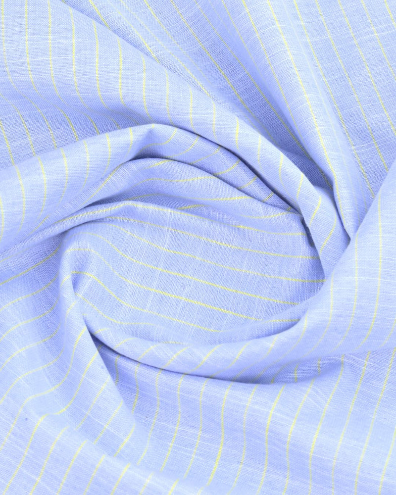 Blue & Yellow Line Stripes -Full-Bamboo Linen