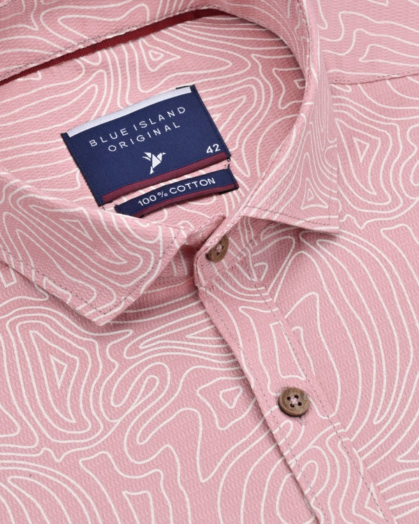 Pastel Pink Wavy Lines Print-Full-Stain Proof