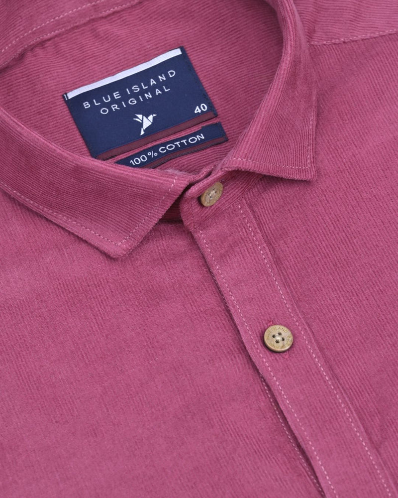 Dark Pink - Full-Corduroy Shirt