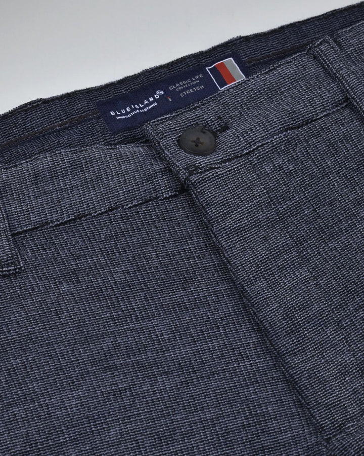 Silver Grey Wave Printed - Corduroy Pant