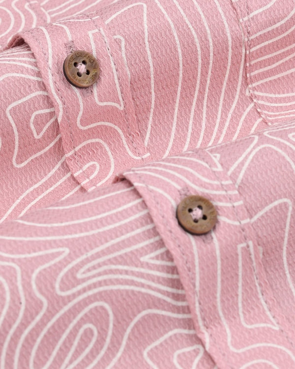 Pastel Pink Wavy Lines Print-Full-Stain Proof