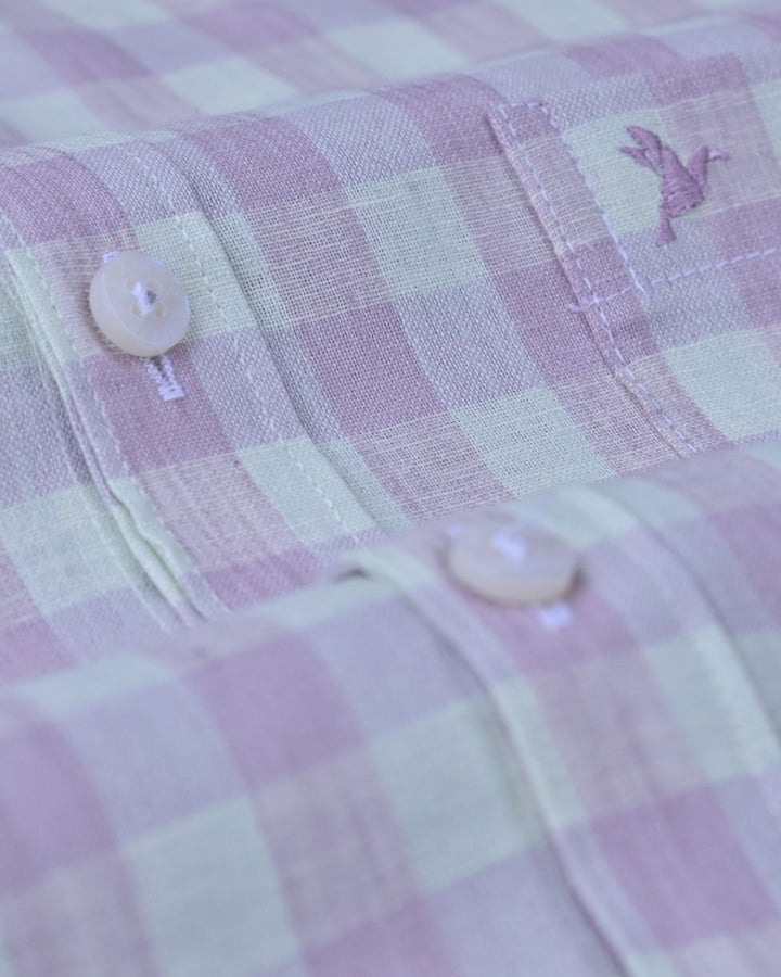 Purple Square Checks -Full-Bamboo Linen