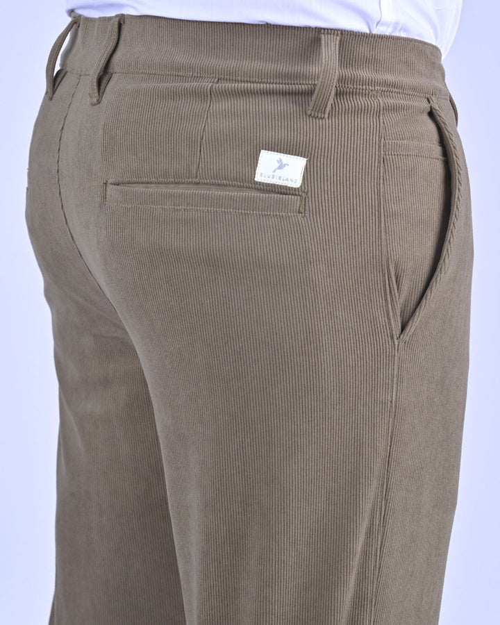 Khaki Brown Fine Stripe - Corduroy Pant
