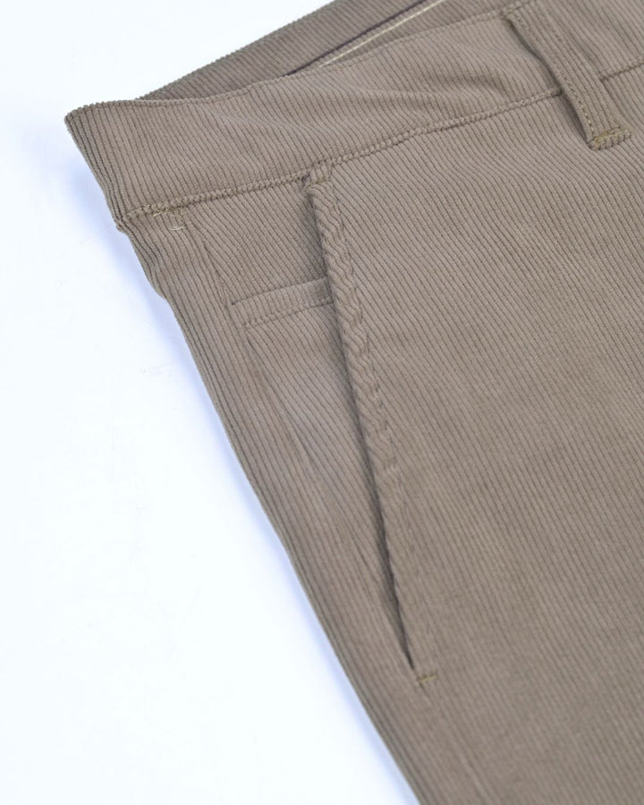 Khaki Brown Fine Stripe - Corduroy Pant