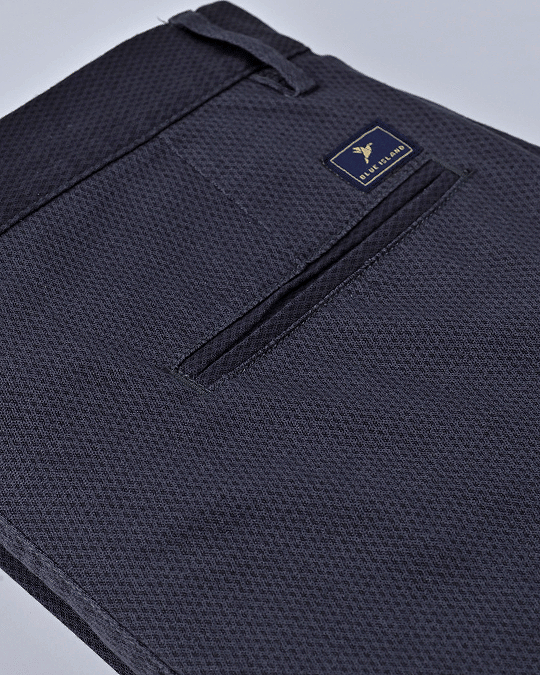 Navy Diamond Printed - 2 way stretch - COTTON PANT