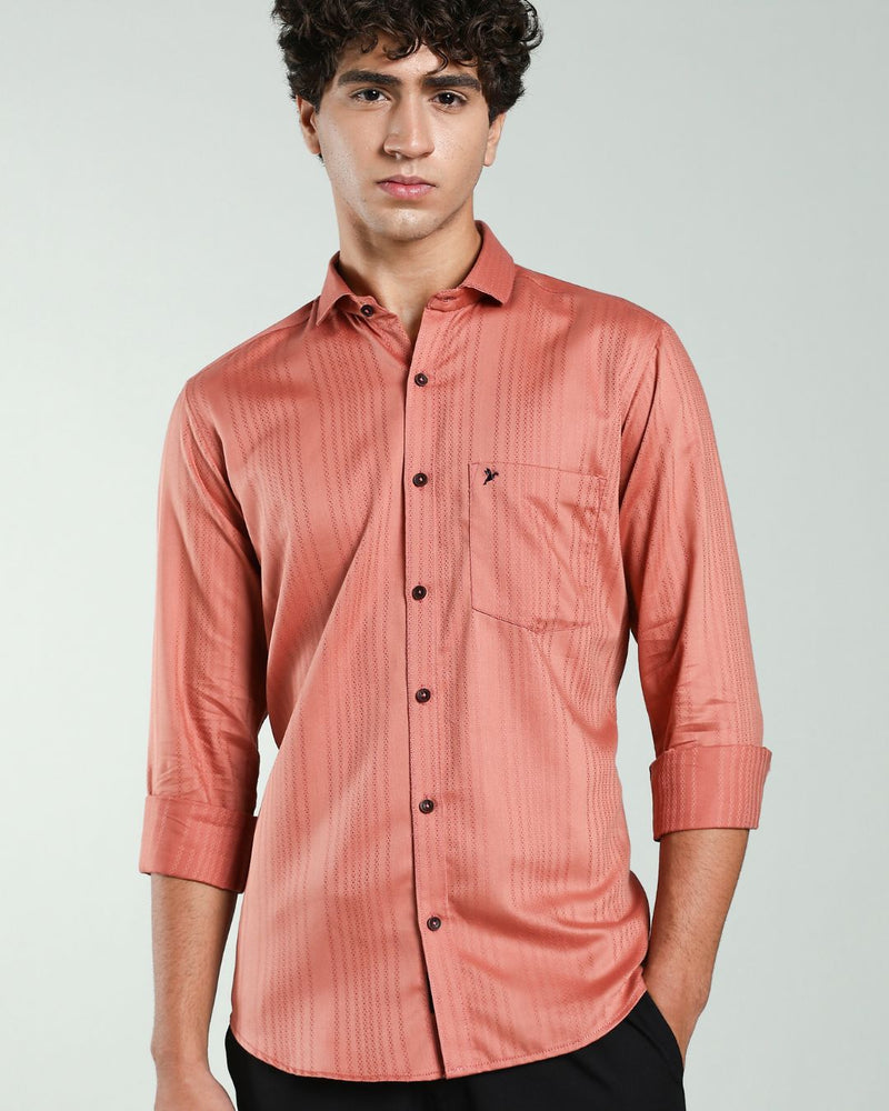 Copper Brown Self Design - Full-Stain Proof