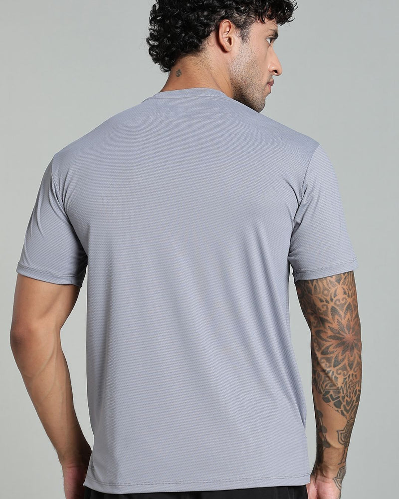 Silver Grey - Active wear Round neck Tshirt