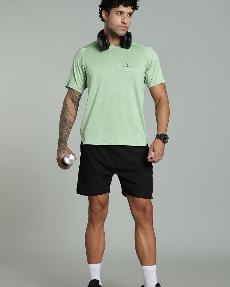 Green Dotted Lines - Active wear Round neck Tshirt