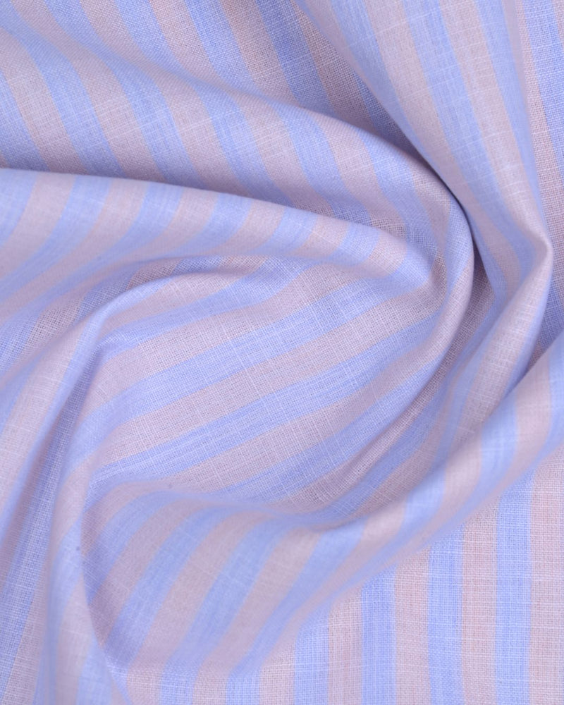 Blue & Orange Stripes -Full-Bamboo Linen