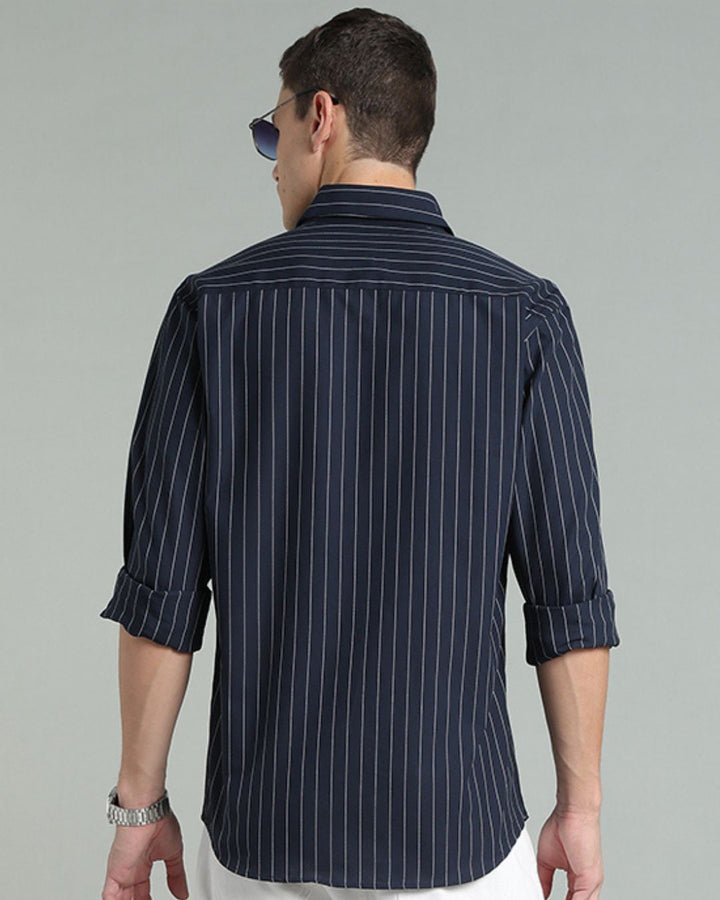 Navy Vertical Stripes -Full-Stain Proof