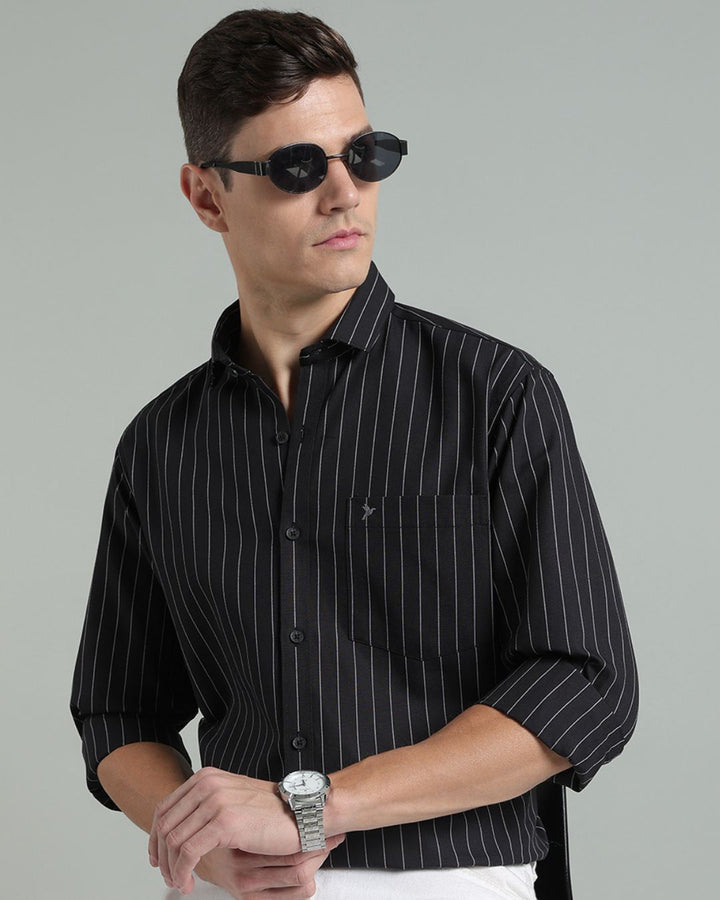Black Vertical Stripes -Full-Stain Proof
