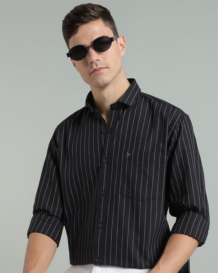 Black Vertical Stripes -Full-Stain Proof