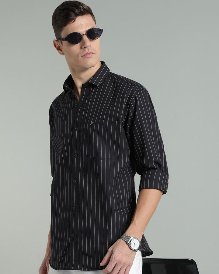 Black Vertical Stripes -Full-Stain Proof