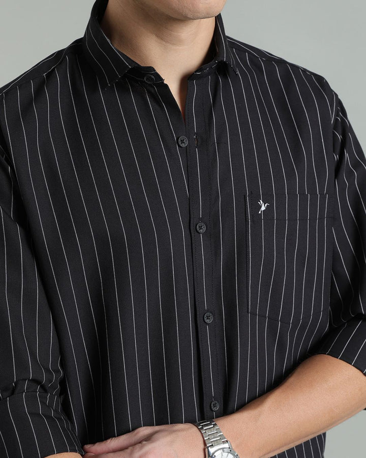 Black Vertical Stripes -Full-Stain Proof