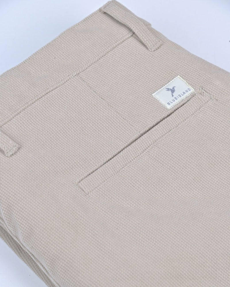 Cream Textured - Corduroy Pant