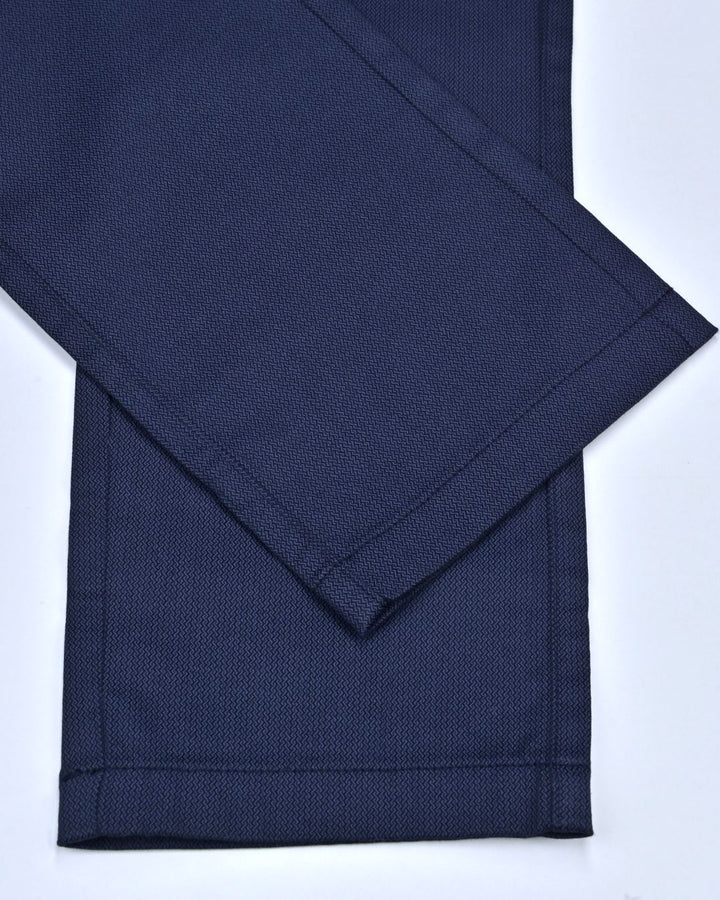 Navy Spiral Printed - 2 way stretch - COTTON PANT