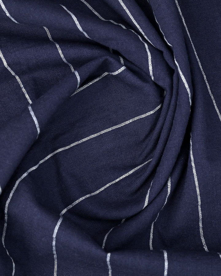 Royal Navy Broad Stripes-Full-Cotton Linen Shirt