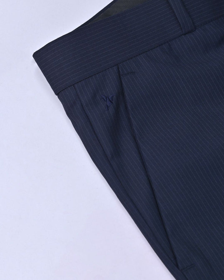 Navy Mini Stripes - Wrinkle free Formal Pant
