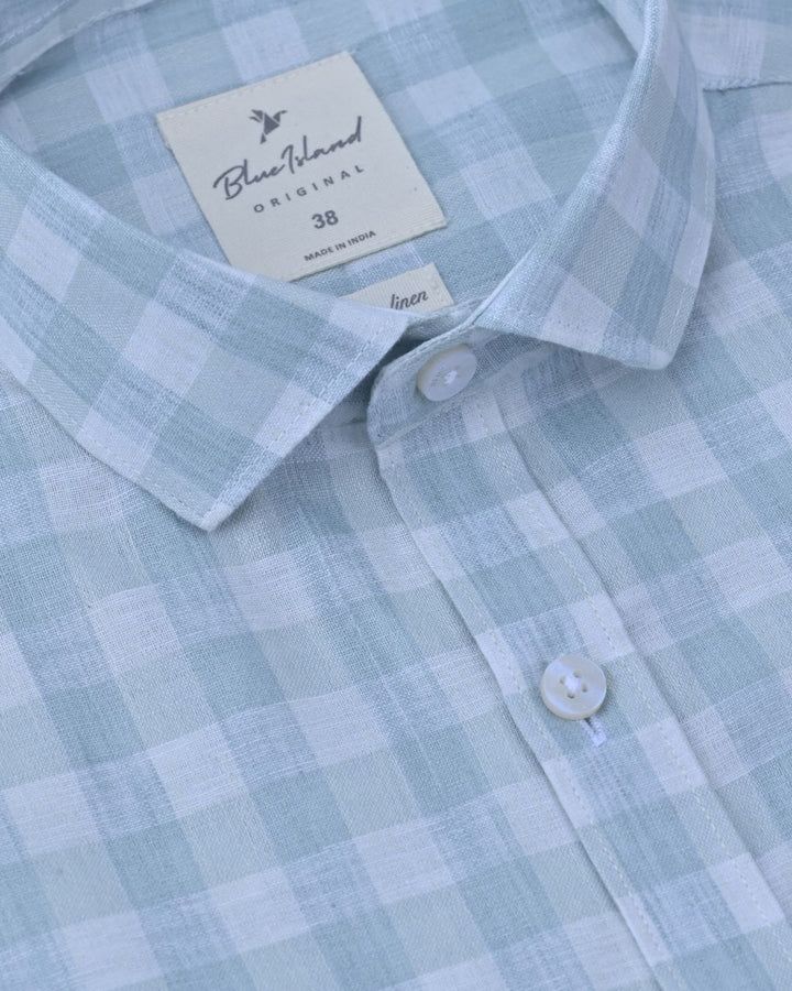 Green Square Checks -Full-Bamboo Linen