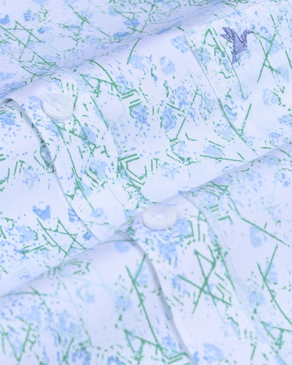 White Mosaic Print -Full-Stain Proof