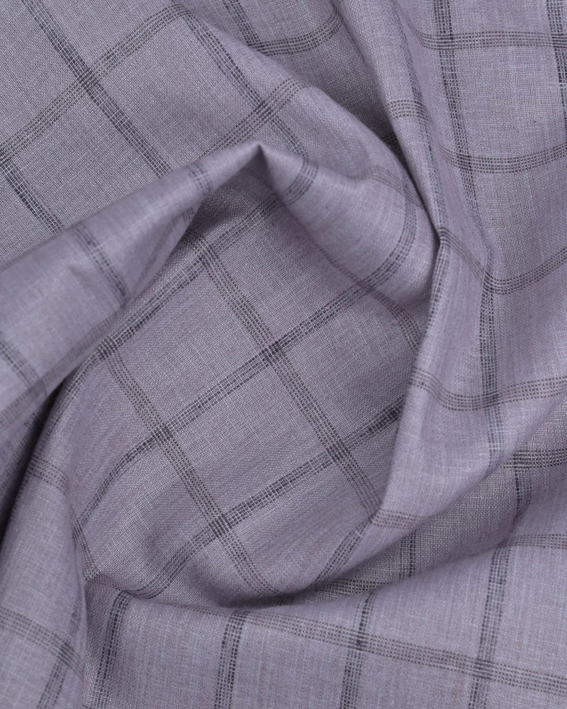 Grey & Black Multi Line Checks -Full-Bamboo Linen