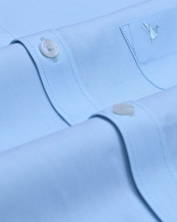 Sky Blue Solid - Full-Giza Cotton