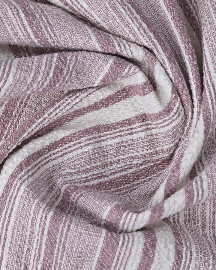 Creamy Pink Stripes -Full-Cotton Linen Shirt