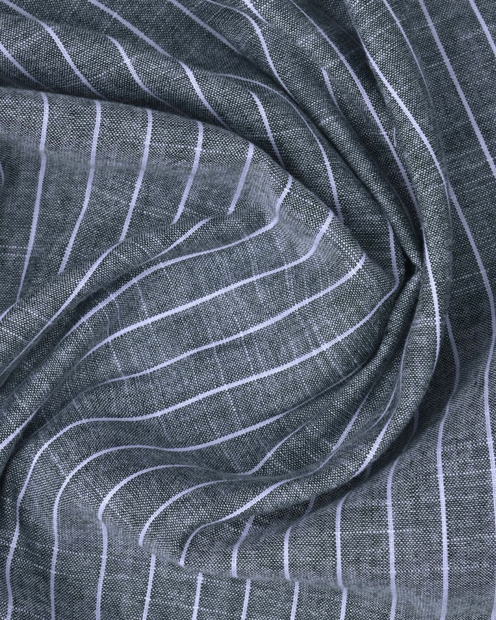 Green Pinstripes -Full-Bamboo Linen