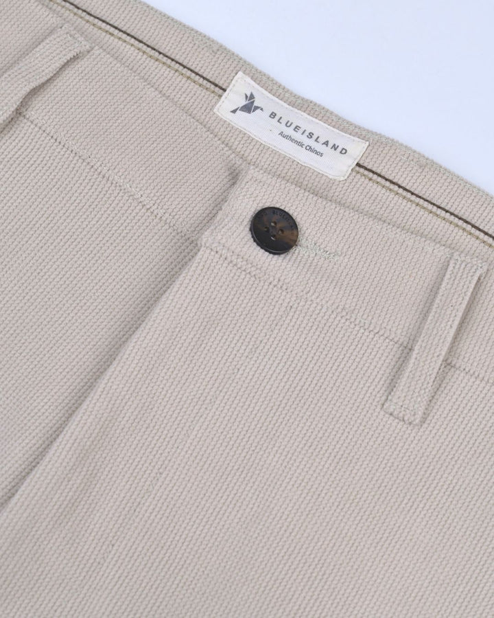 Cream Textured - Corduroy Pant