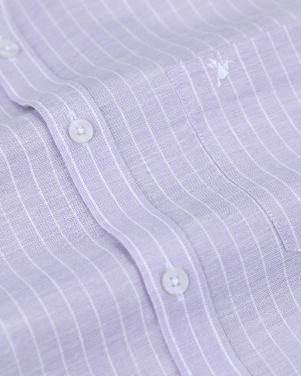 Violet Mini Stripes -Full-Bamboo Linen