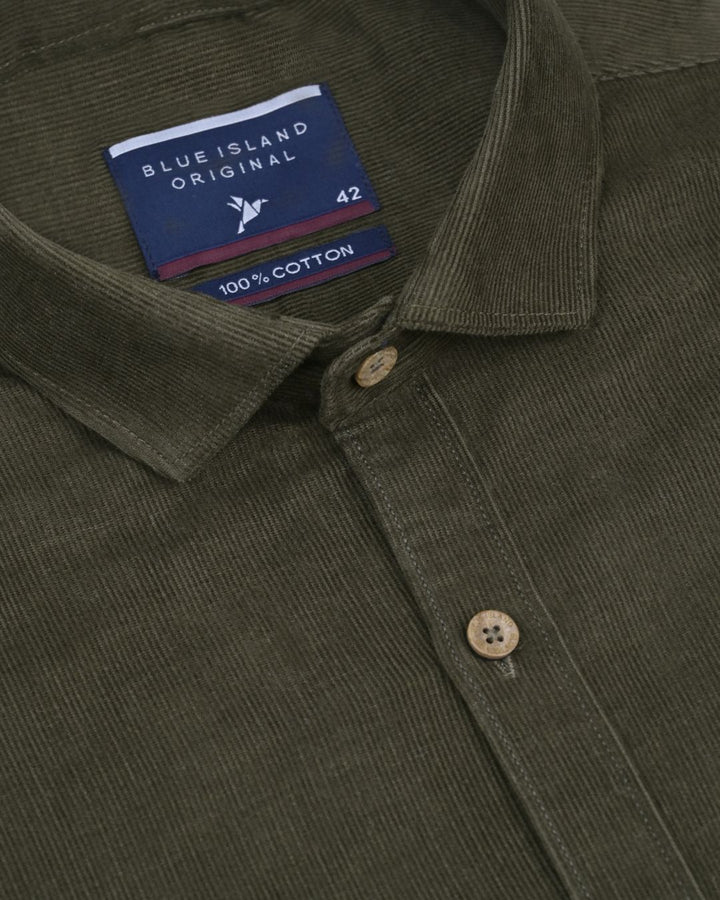 Olive Green - Full-Corduroy Shirt