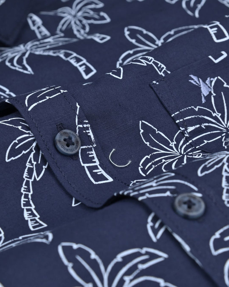 Navy Tree Print -Full-Stain Proof