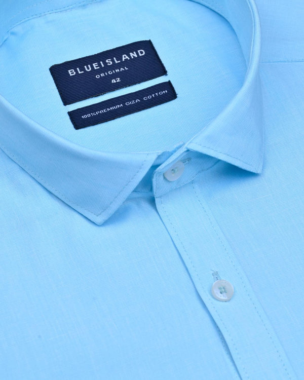 Sky Blue Solid - Full-Giza Cotton