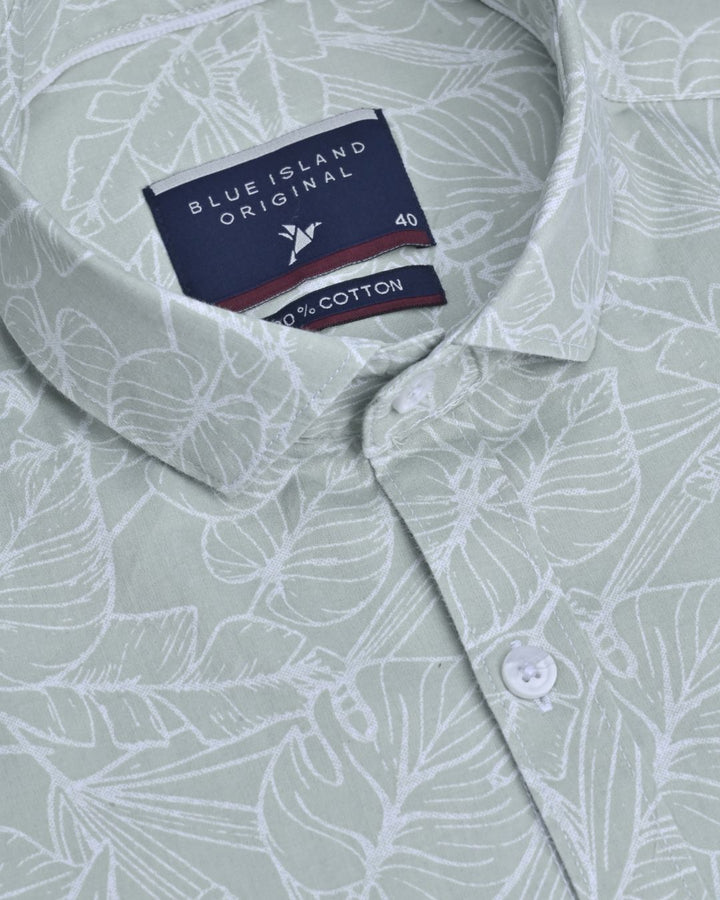 Green Leafy Print-Full-Stain Proof