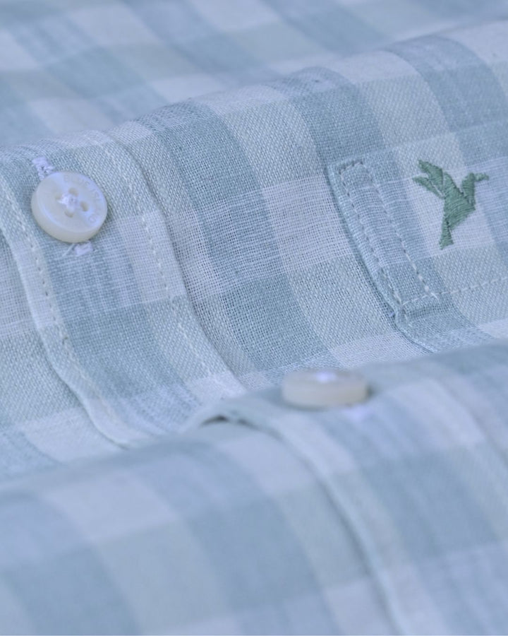 Green Square Checks -Full-Bamboo Linen