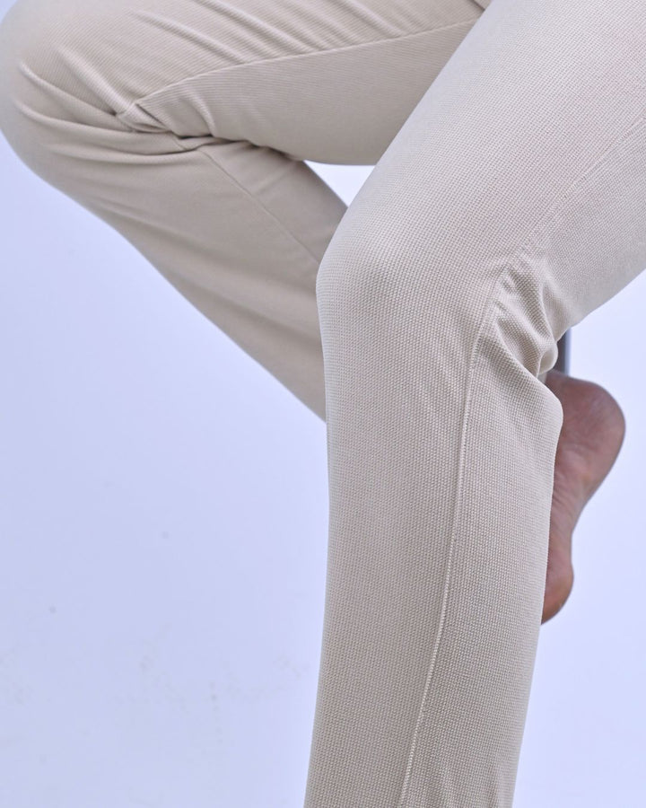 Cream Textured - Corduroy Pant