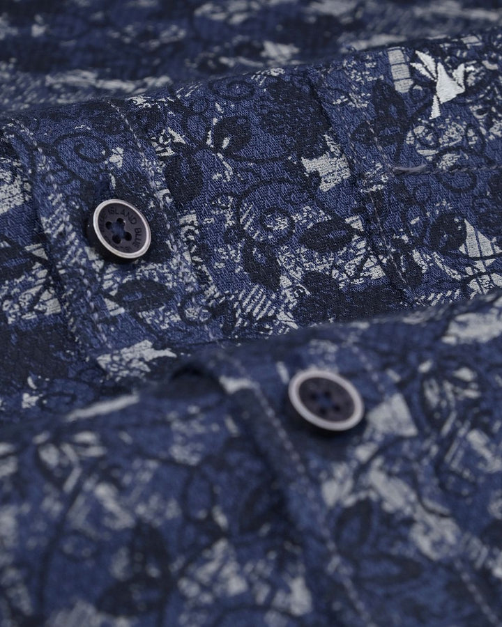 Navy Garden Print -Full-Stain Proof