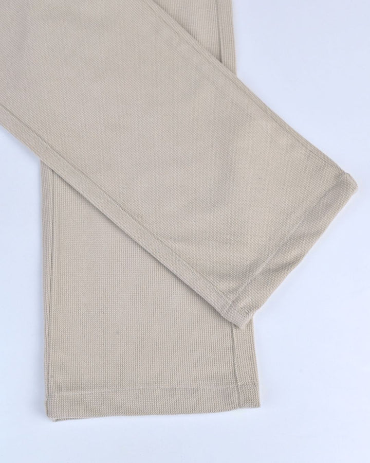 Cream Textured - Corduroy Pant
