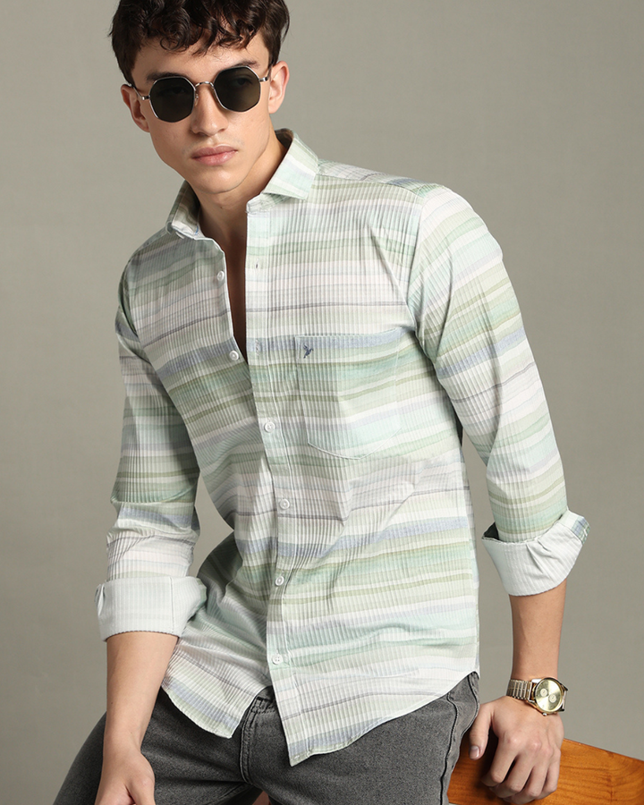 Hawai Green Stripes -Full-Stain Proof