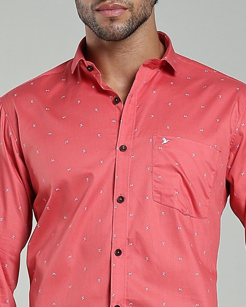 Salmon Pink Print-Full-Stain Proof