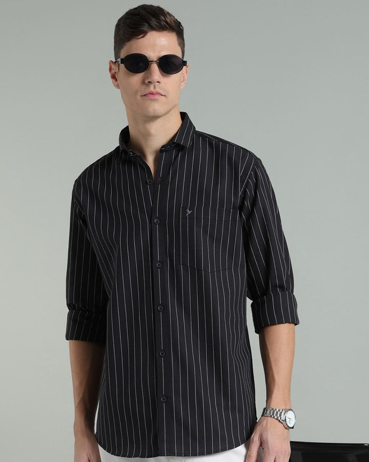Black Vertical Stripes -Full-Stain Proof