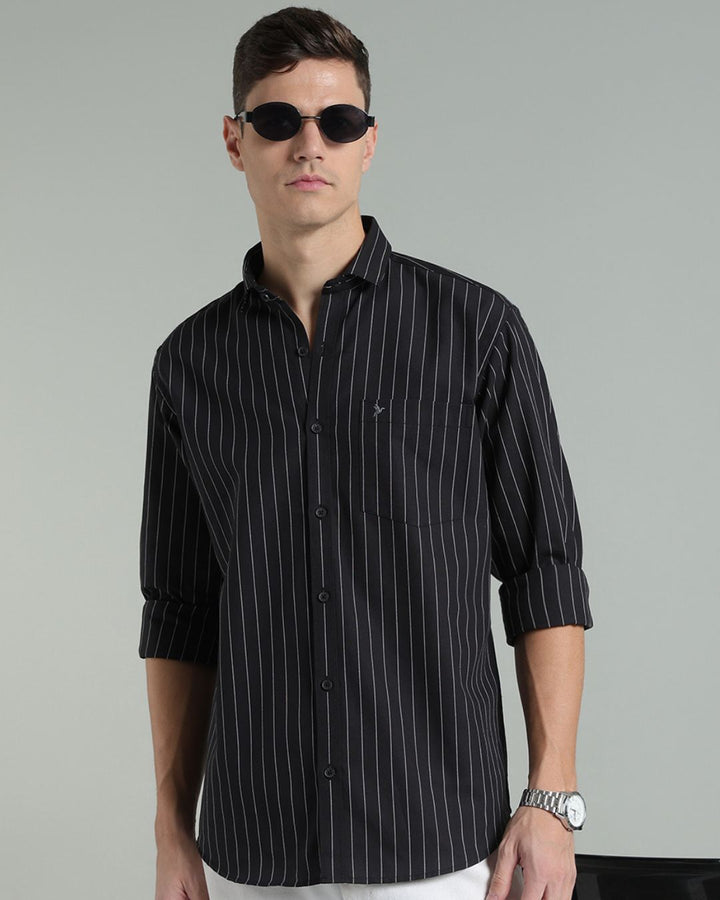 Black Vertical Stripes -Full-Stain Proof