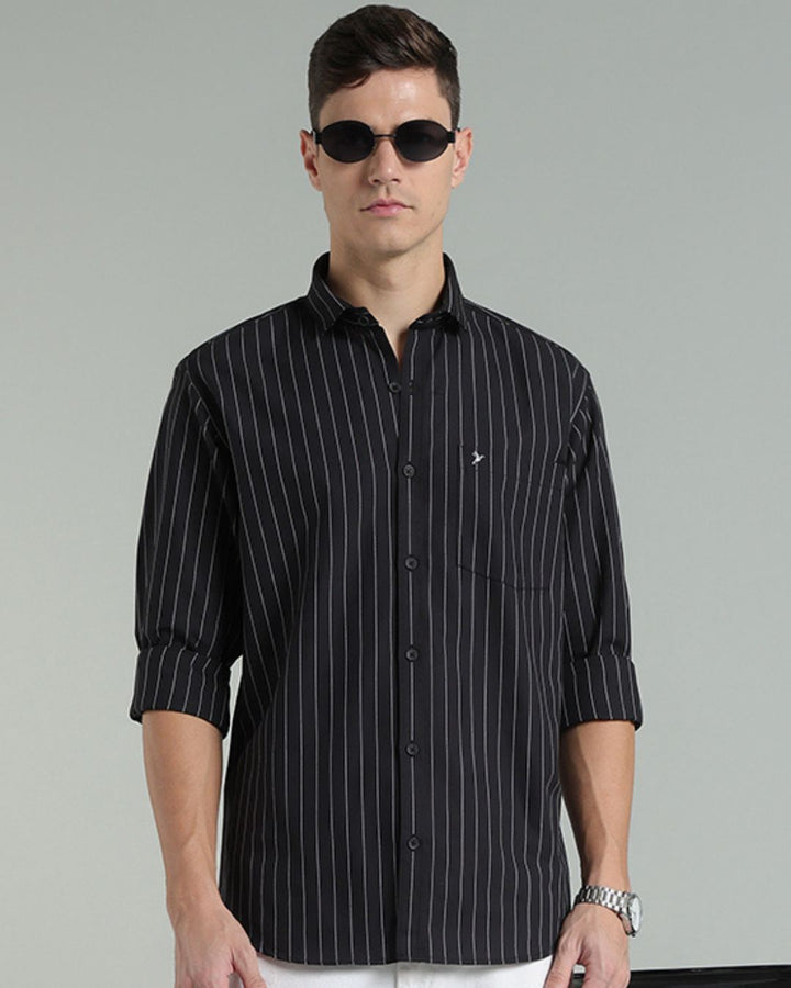 Black Vertical Stripes -Full-Stain Proof