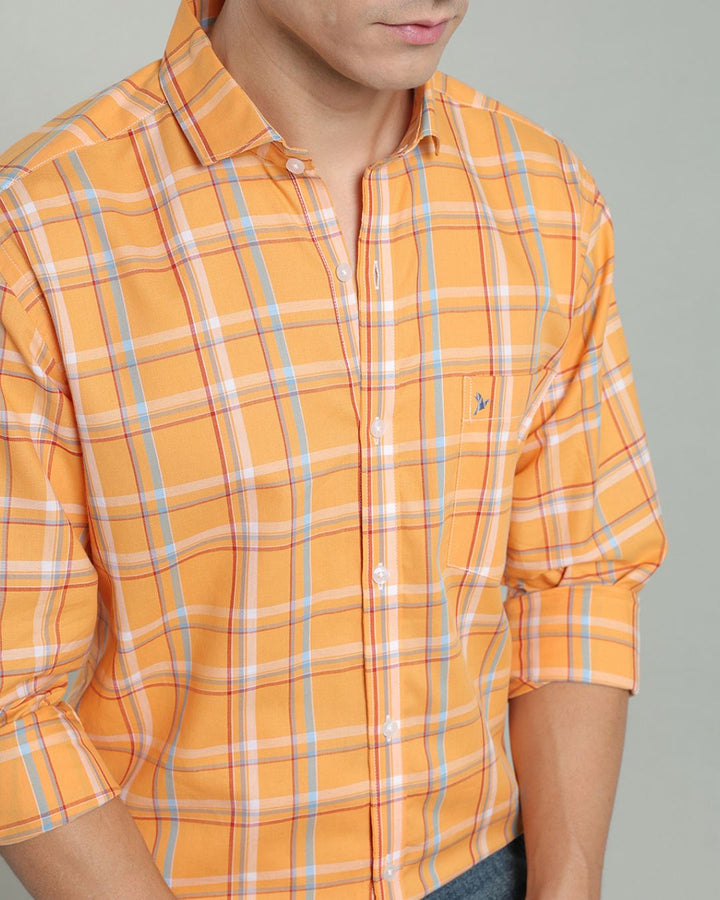 Bright Orange Multi Colour Checks -Full-Stain Proof