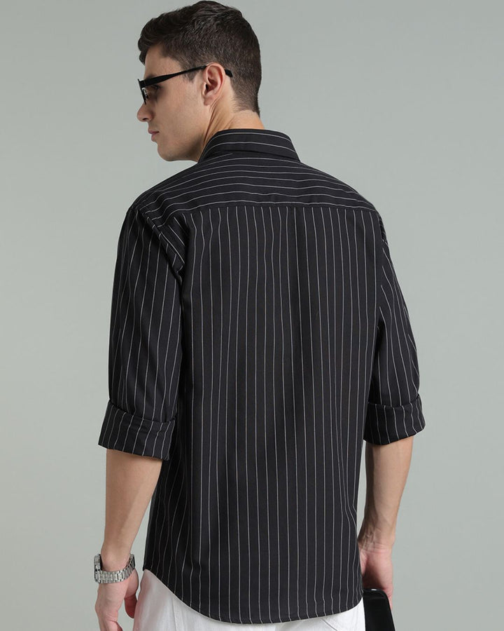 Black Vertical Stripes -Full-Stain Proof